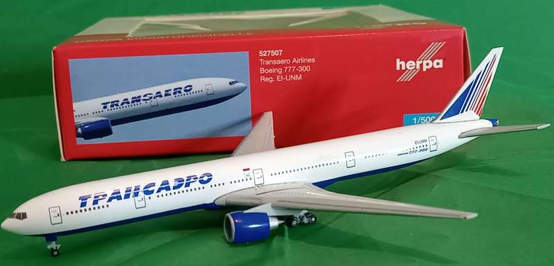 Herpa Wings, Boeing 777-300 Transaero - 1/500 Sale (HW527507)