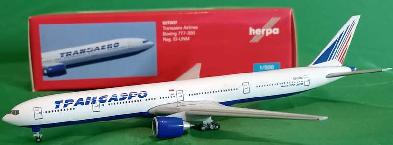 Herpa Wings, Boeing 777-300 Transaero - 1/500 Sale (HW527507)