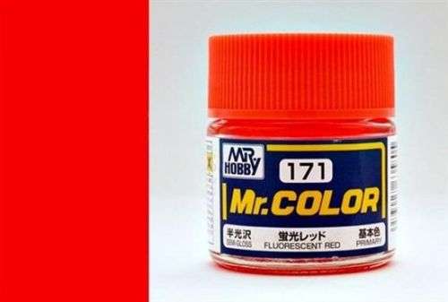 Mr. Color Paint, C171 Flourescent Red (Semi-Gloss) (10ml)