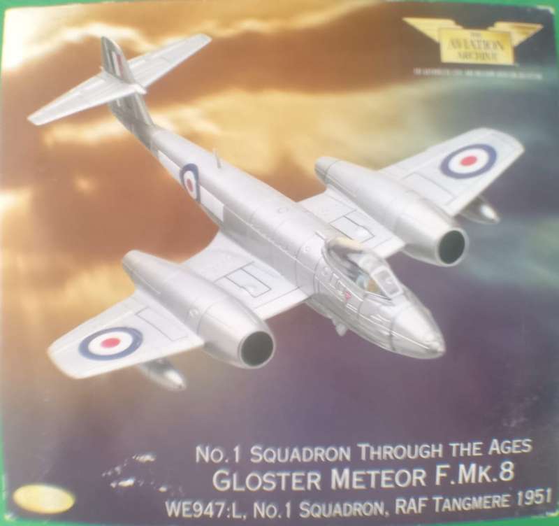 Corgi Aviation, No.1 Sqn Through Ages Gloster Meteor F.Mk.8 RAF Tangmere 1951 AA35008 1/72 Scale
