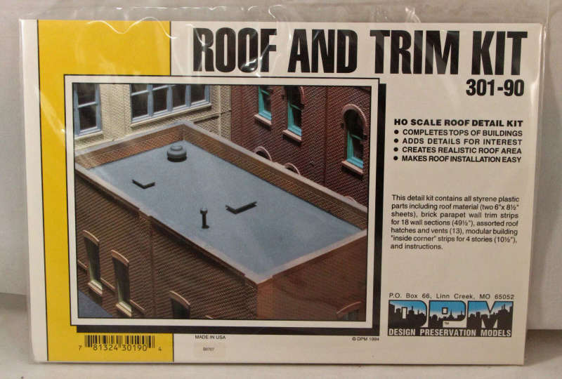 DPM Design Preservation Models HO Scale  Roof and Trim Kit #301-90 - New , Sealed