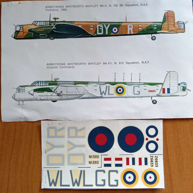 FROG, F207 Armstrong Whitworth Whitley Mk.V / Mk.VII Bomber 1,72 Scale NO BOX IN BAG