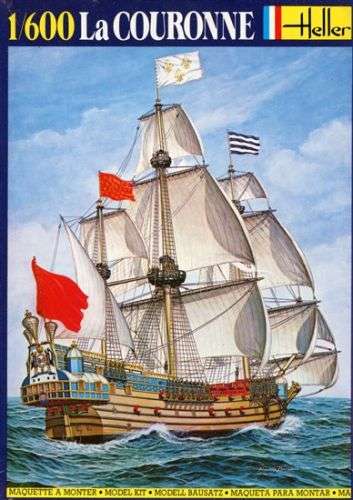 French La COURONNE Warship 1636 Vintage Heller| No. 066 | 1:600 Scale Model Kit
