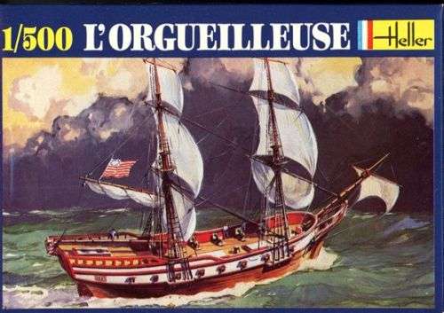 L'Orgueilleuse Vintage Antique Sailing Ship Heller| No. 075 | 1:500 Scale Model Kit