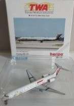 Herpa Wings, TWA - Trans World Airlines, Boeing MD-83, Reg. N9630A, 507646, 1,500 Scale