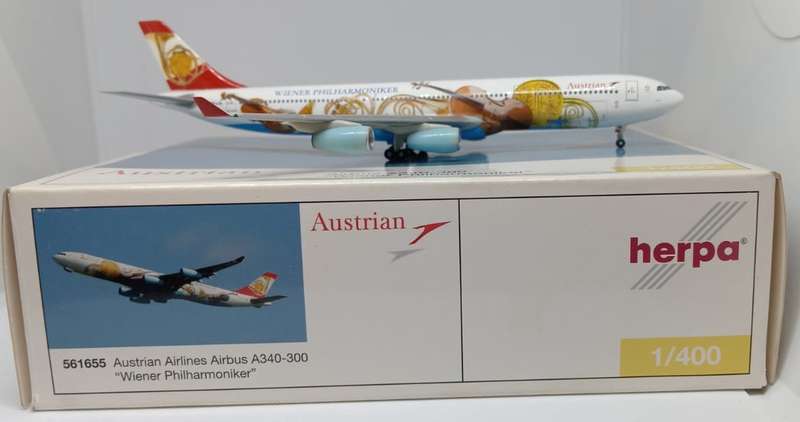 Herpa Wings, Austrian Airlines A340-300 561655 "Wiener Philharmoniker"  OE-LAL 1:400 Scale