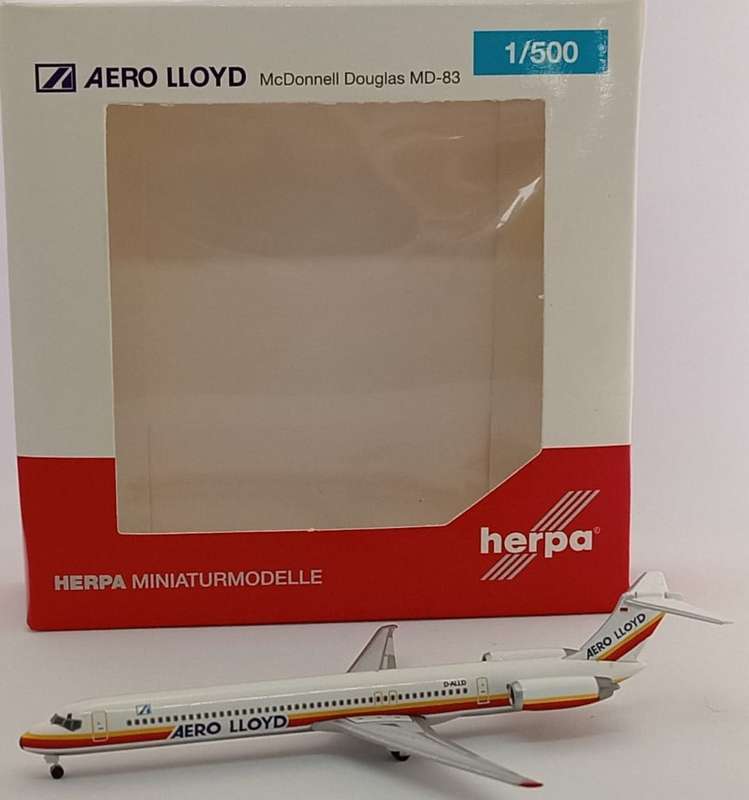 Herpa Wings, Aero Lloyd, McDonnell Douglas MD-83, Reg. D-ALLD, 528429, 1,500 Scale