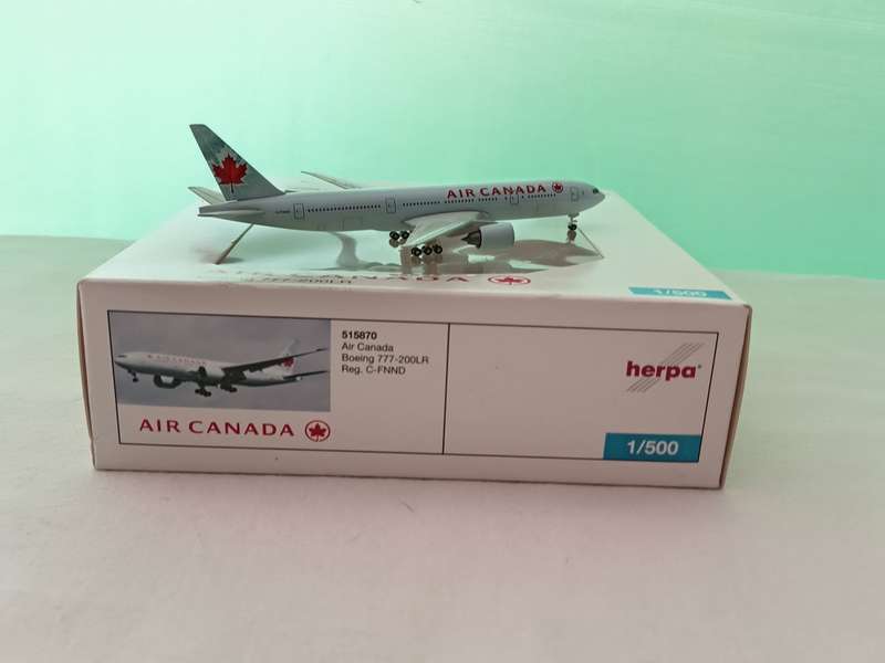 Herpa Wings, Air Canada 515870  B777-200LR Reg#C-FNND  1/1:500 Scale Diecast Model