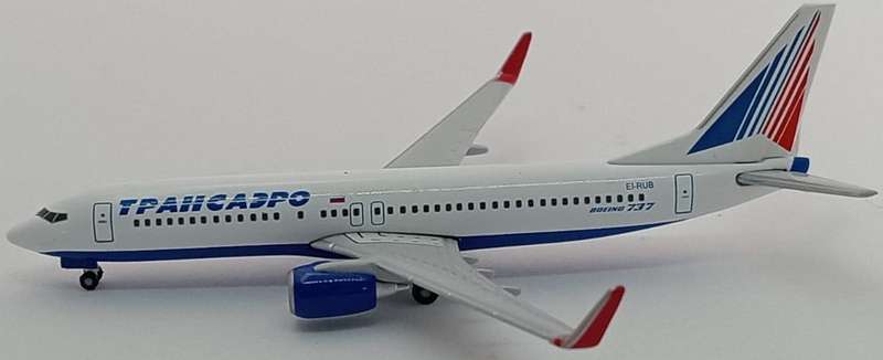 Herpa Wings, Transaero - Aeroflot Airlines, Boeing 737-800, Reg. EI-RUB, 527668, 1,500 Scale (3)