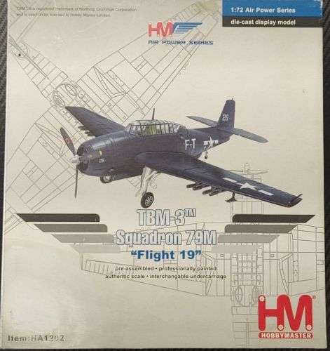 Hobby Master Model, TBM-3 Avenger Squadron 79M Flight 19 HA1202  1/72 Scale