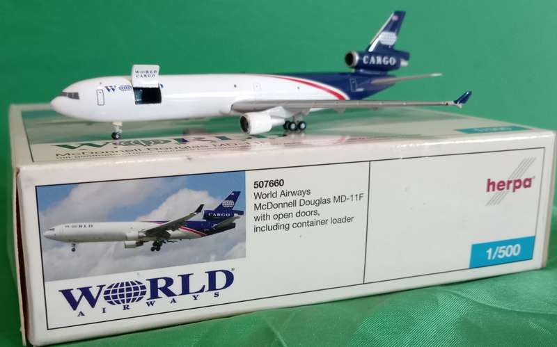 Herpa Wings, World Airways, McDonnell Douglas MD-11F, 1,500 Scale