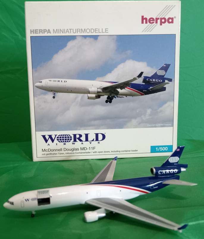 Herpa Wings, World Airways, McDonnell Douglas MD-11F, 1,500 Scale