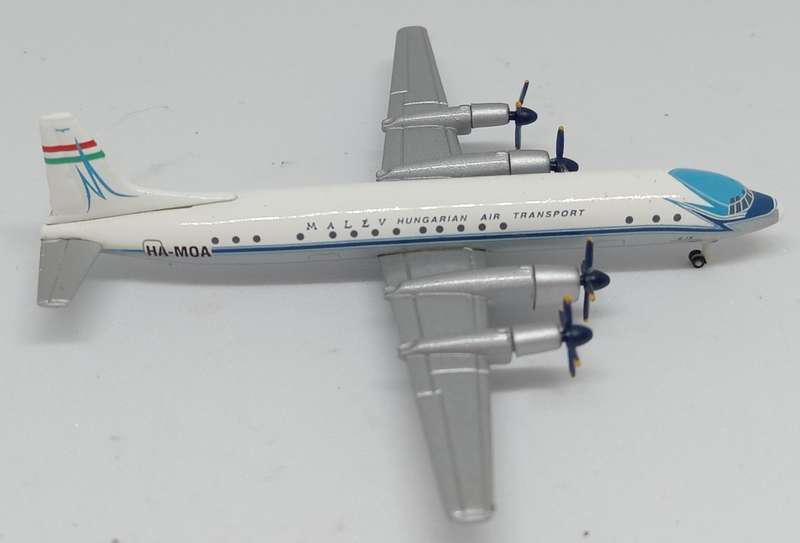 Herpa Wings, Malev Hungarian Airlines, Ilyushin IL-18, Reg. HA-MOA, 513968, 1,500 Scale