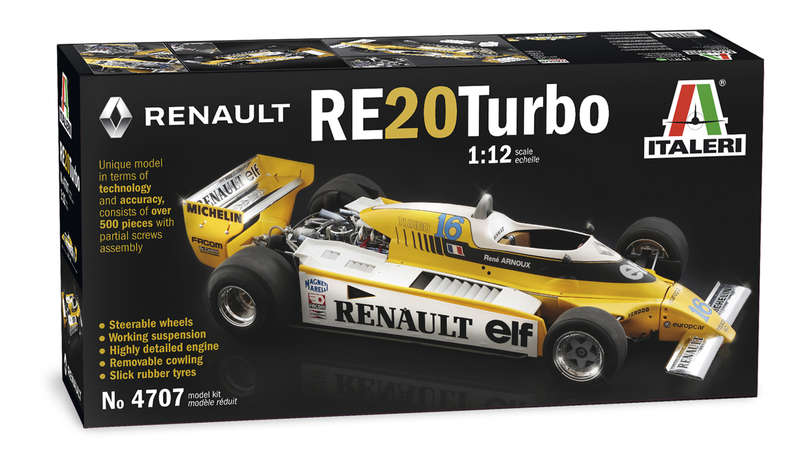 Italeri, Renault RE20 Turbo Formula 1 Plastic Model Kit  IT4707 1:12 Scale