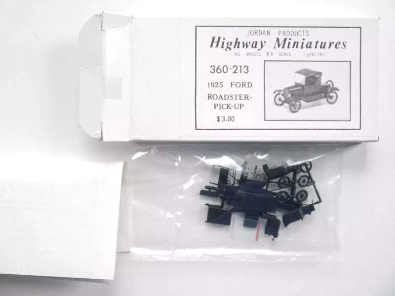 Jordan Products Highway Miniatures, 1925 Ford T Roadster Pickup JP360-213 HO Scale,