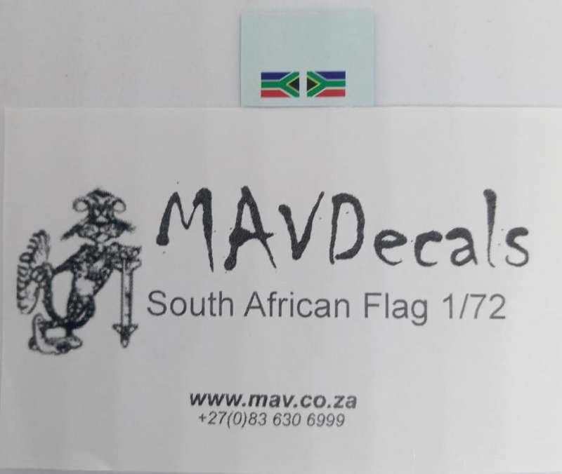 MAV Decals,  MAV720124,  South African Flag, Decals,  1/72 Scale