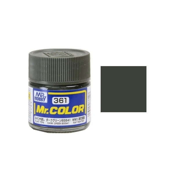Mr. Color, C361 Dark Green BS381C-641 (Flat 75%) (10ml)