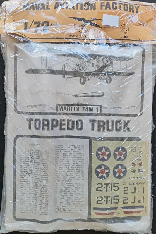 Naval Aviation Factory, Esoteric  NAF-1 Martin T4M-1 Torpedo Truck Vacform Model Kit 1/72 Scale