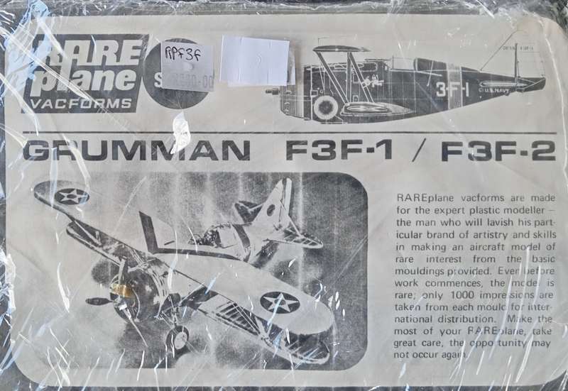 Rare Plane, Grumman F3f-1 / F3F-2 1,72 VACFORM KIT