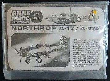 Rare Plane,  NORTHROP A-17 / A-17A AC-FORMED MODEL AIRCRAFT KIT-1:72 VINTAGE