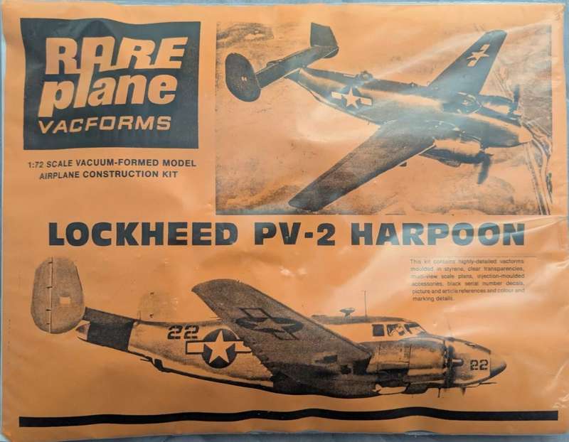 Rare Plane, Vintage VAC-FORMED Lockheed Harpoon Model Aircraft Kit - 1:72