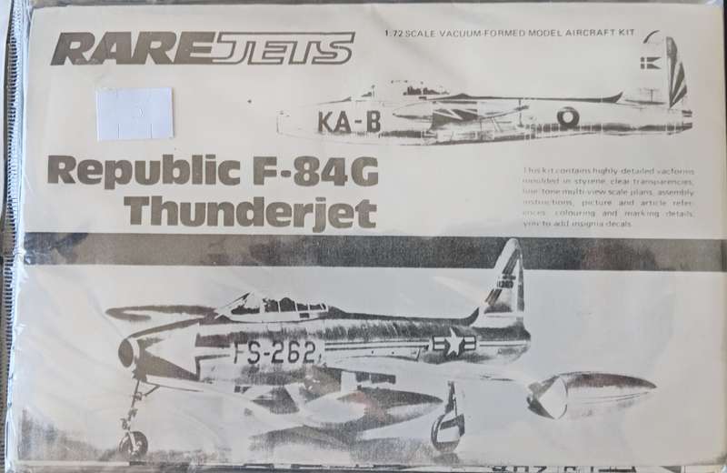 Rare Plane, Republic F-84G Thunderjet 1/72 Vacuform Kit (Rarejets)
