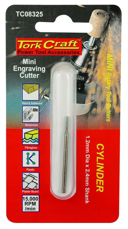 Tork Craft  Power Tools Accessories, Cylinder 1.2mm Dia x 2.4mm Shank TC08325