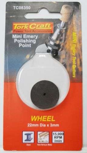 Tork Craft  Power Tools Accessories, Wheel 22mm Dia x 3mm TC08350