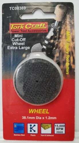 Tork Craft  Power Tools Accessories, Wheel 38.1mm Dia x 1.2mm TC08369