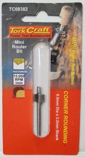 Tork Craft  Power Tools Accessories, Corner Rounding 9.5mm Dia x 3.2mm Shank TC08382