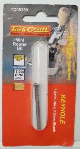 Tork Craft  Power Tools Accessories, Keyhole 7.9mm Dia x 3.2mm Shank TC08389