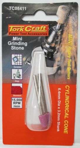 Tork Craft  Power Tools Accessories, Cylindrical Cone 6.4mm Dia x 3.2mm Shank TC08411