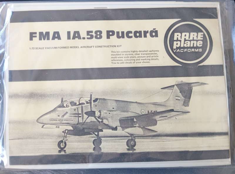 RARE PLANE, VINTAGE FMA IA.58 PUCARA VAC-FORM MODEL AIRCRAFT KIT 1,72