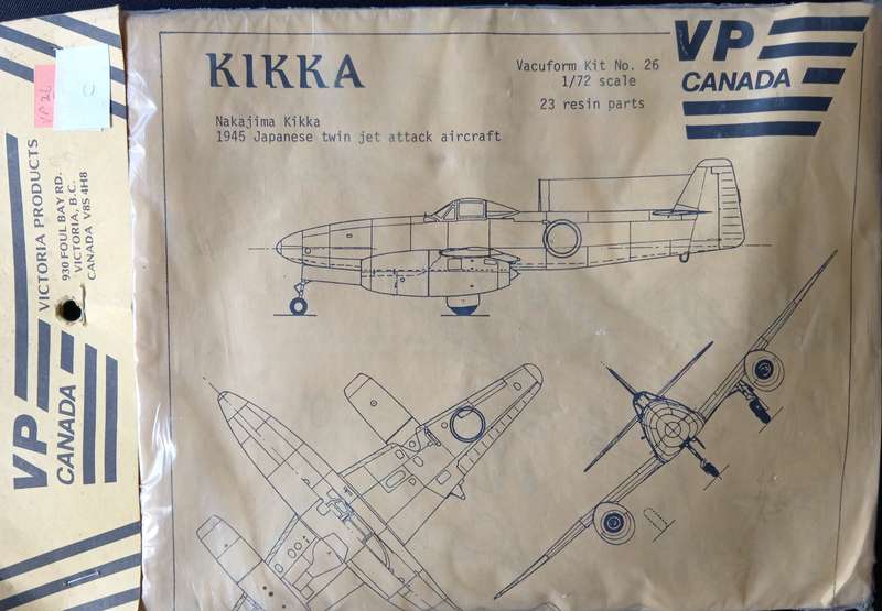 VP Canada, Nakajima KIKKA  Vacuum Kit No. 26  1,72 Scale