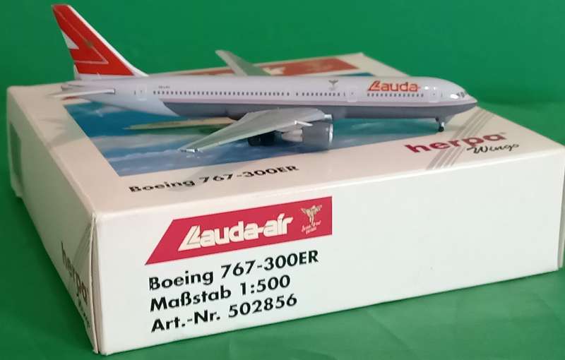 Herpa Wings, Boeing 767-300ER Lauda-air OE-LAU 502856 1:500