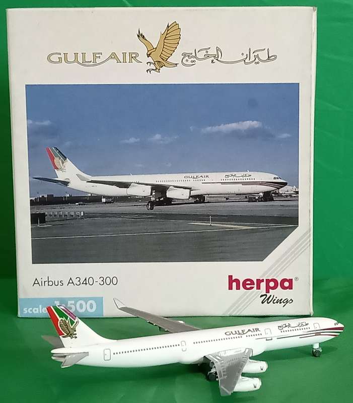 Herpa Wings, Gulf Air Airbus A340-300  - 1/500 Scale
