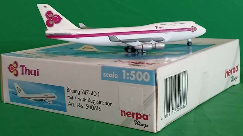 Herpa Wings, Thai, Boeing 747-400, Nr. 500616, Reg. HS-TGX, 1-500 Scale
