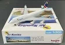 Herpa Wings, Air Namibia First Class World Class Boeing 747-400 scale 1:500 Airplane Model