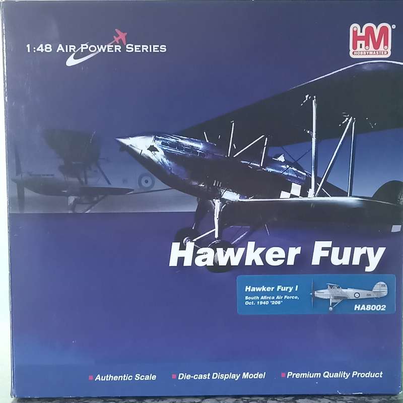 Hobby Master 1:48 Air Power Series HA8002 Hawker Fury Mk I Diecast Model SAAF , Oct. 1940 '206',