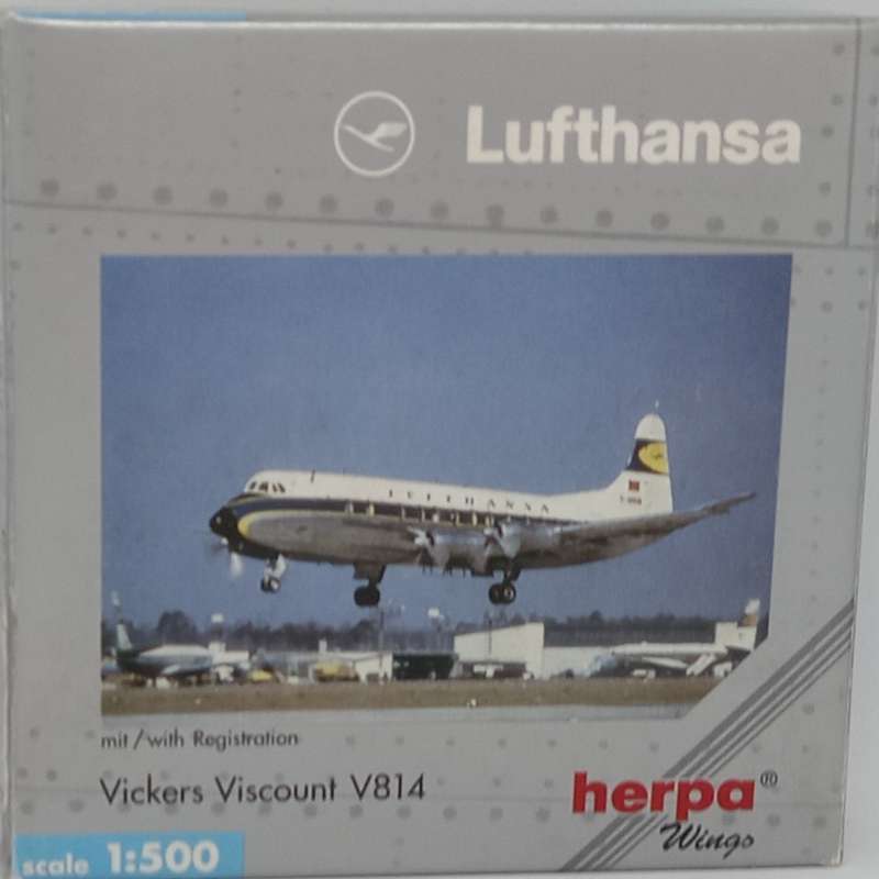 Herpa Wings, Lufthansa, Vickers Viscount V814, AReg. D-ANUN, 511780, 1,500 Scale