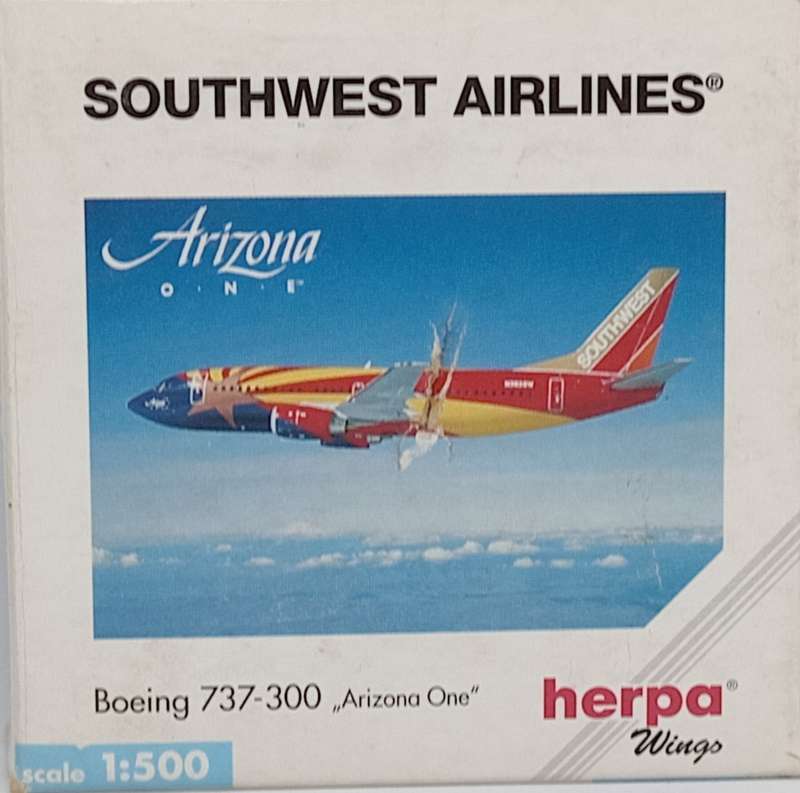Herpa Wings, Southwest Airlines, Arizona One, Boeing 737-300, 500531, 1,500 Scale