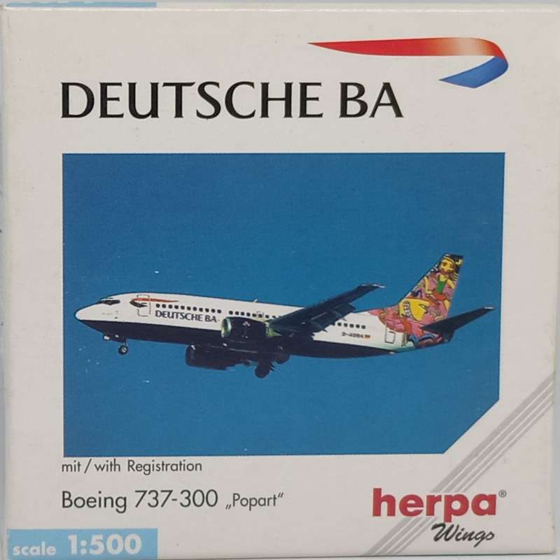 Herpa Wings, Deutsche BA, Boeing 737-300, Popart, Reg. D-ADBN, 511506, 1,500 Scale