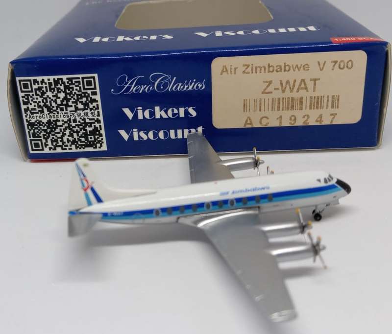 Aero Classics, Air Zimbabwe Vickers 700 Z-WAT  AC19247 Die-Cast 1:400 Scale
