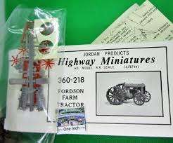Jordan Products, Highway Miniatures 1920s Fordson Farm Tractor Kit, HO  360-218,