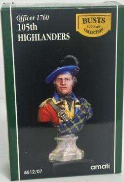 Amati Model, Officer 1760 105 Highlanders Bust 1:10 Scale Model Italy 8512/17