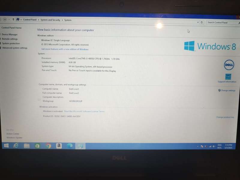 Dell i3 4th gen laptop
