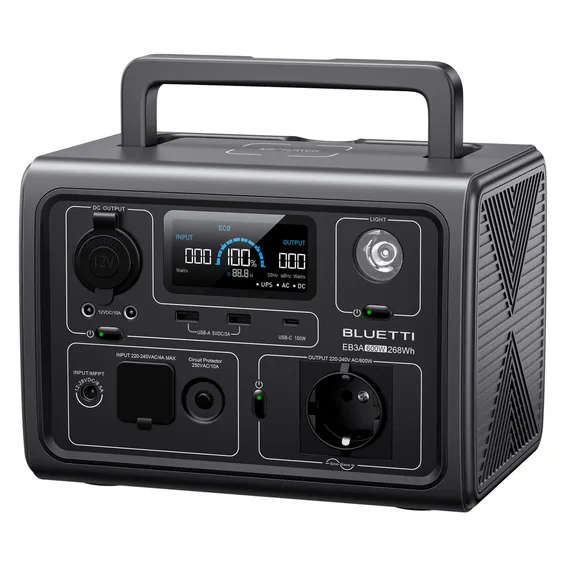 BLUETTI EB3A Portable Power Station | 600W 268Wh - Grade A Refurb