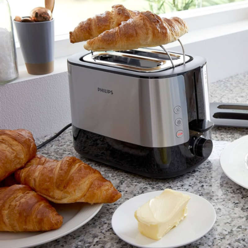 Philips  Viva Collection Toaster 2 Slice - Silver & Black - Brand New