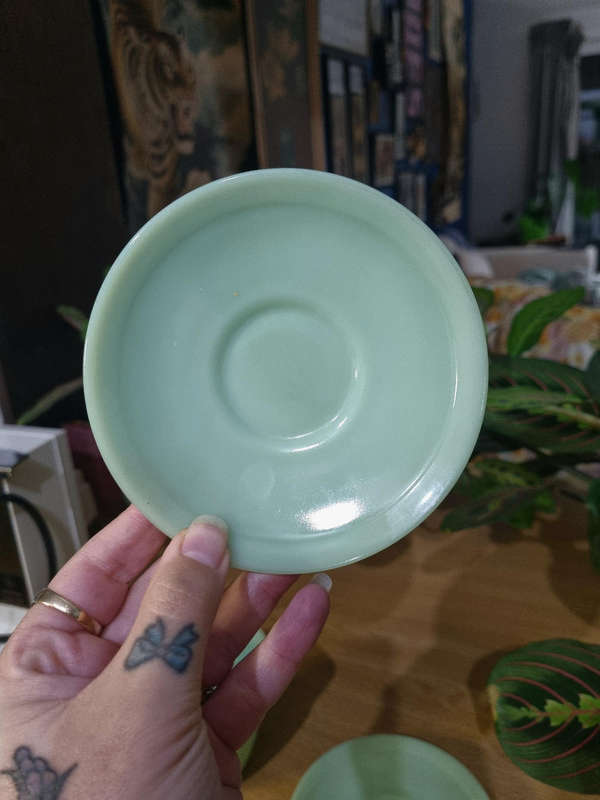 Jadeite Cups and Saucers