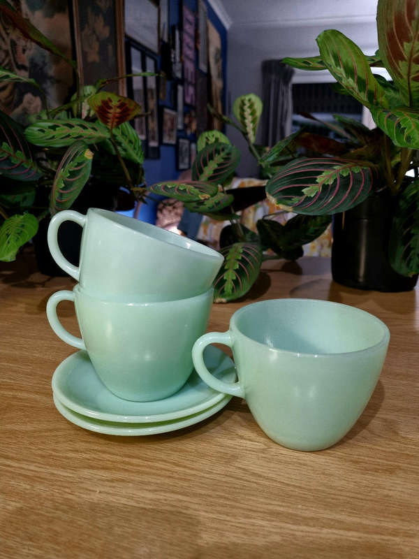 Jadeite Cups and Saucers